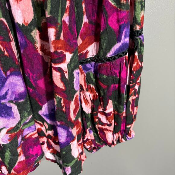 Terra & Sky Pink/Purple Floral Boho Peasant Top - Size 3X (24W-26W- Women's Plus - Picture 3 of 7